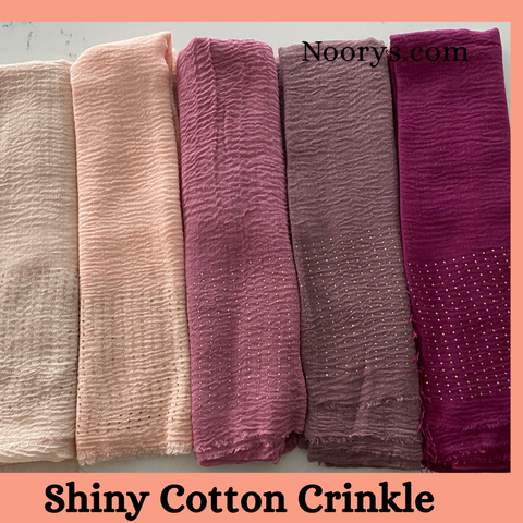 Crinkle-Fringed edges Hijab With Shiny details
