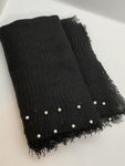 Crinkle-Fringed edges Hijab With Pearls