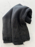 Crinkle-Fringed edges Hijab With Shiny details
